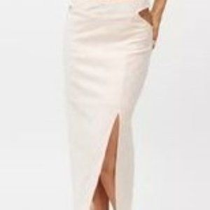 Urban Outfitters NWT  V Strap Knit Delia Pink/Rose Bodycon Midi Skirt Size Large